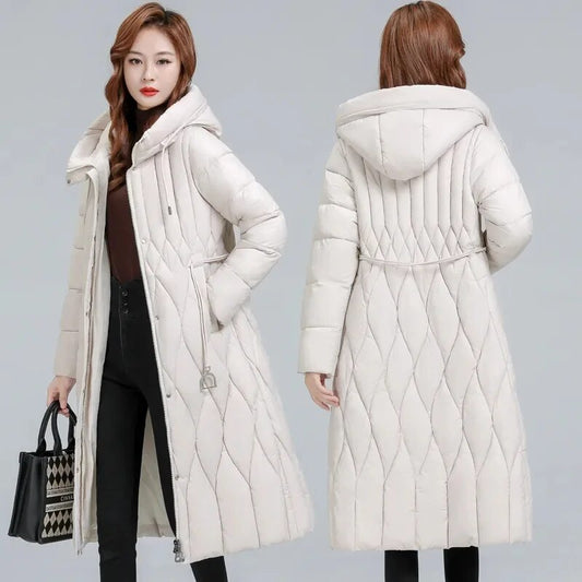 Down Cotton-Padded Jacket Women's Plus Size 100 KG Slim  Jacket